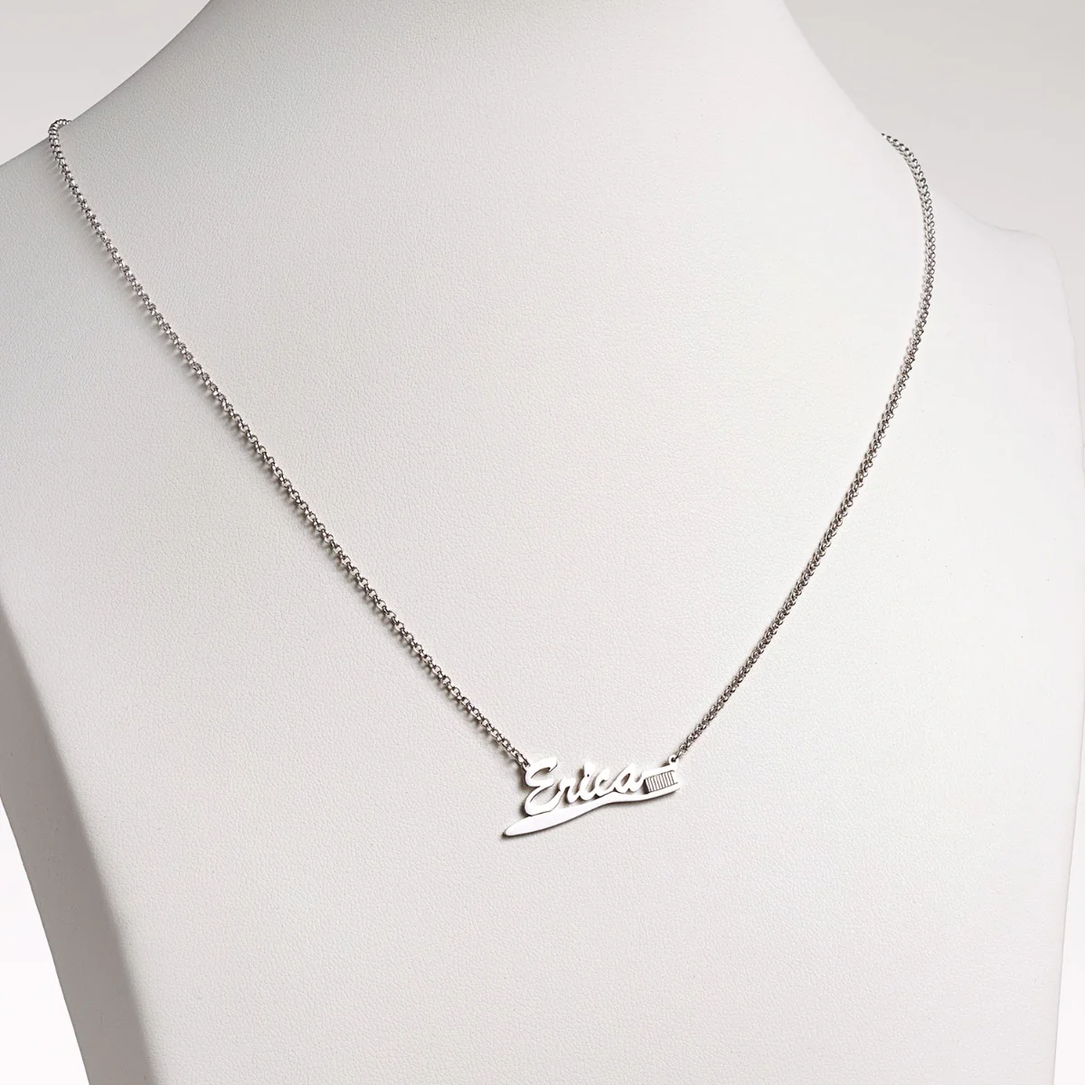 Silver Plated Toothbrush Name Necklace - Image 3