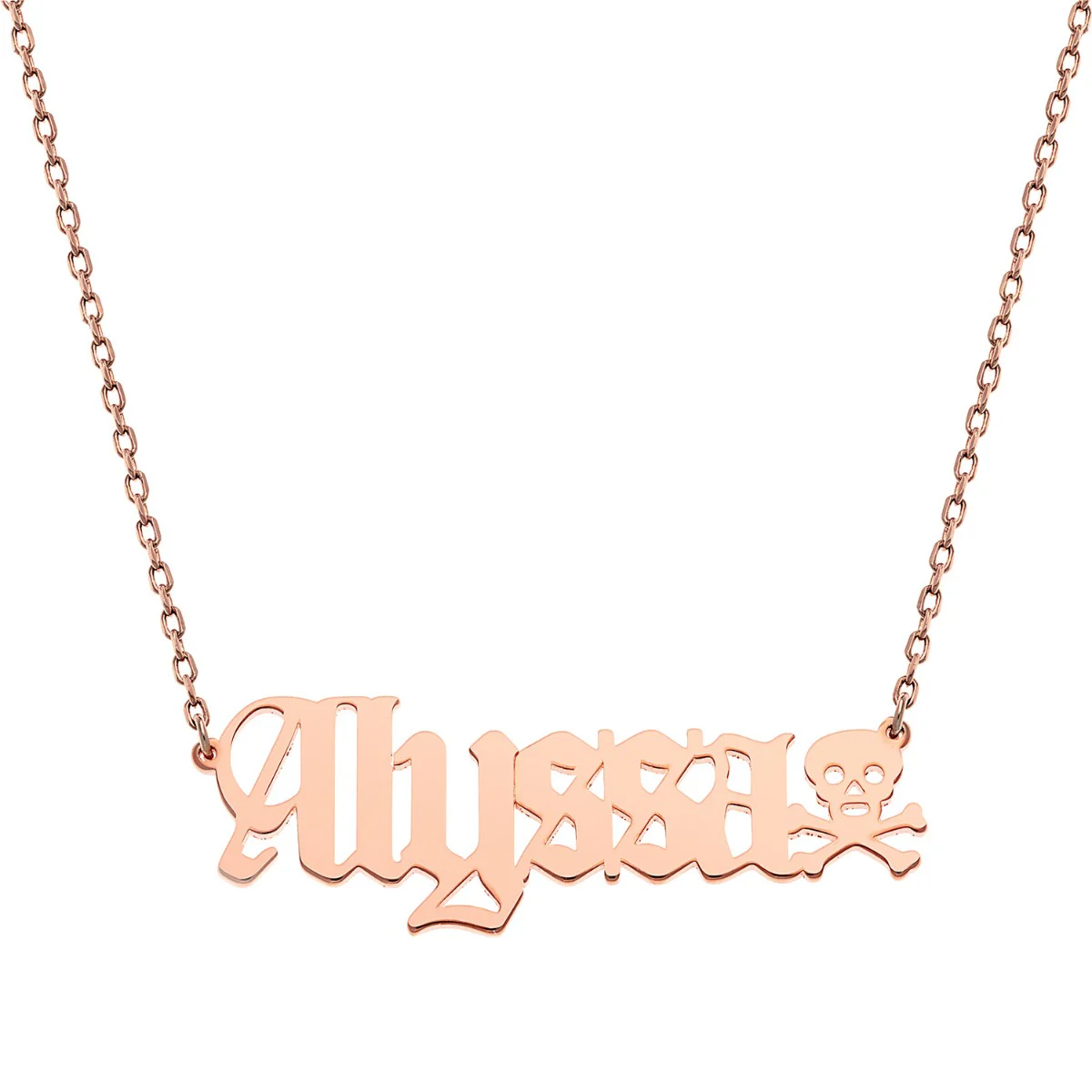 Skull Old English Nameplate Necklace - Image 6