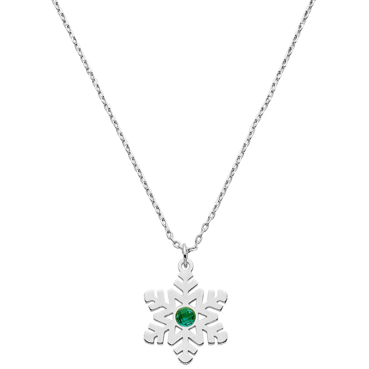Snowflake with Birthstone Necklace