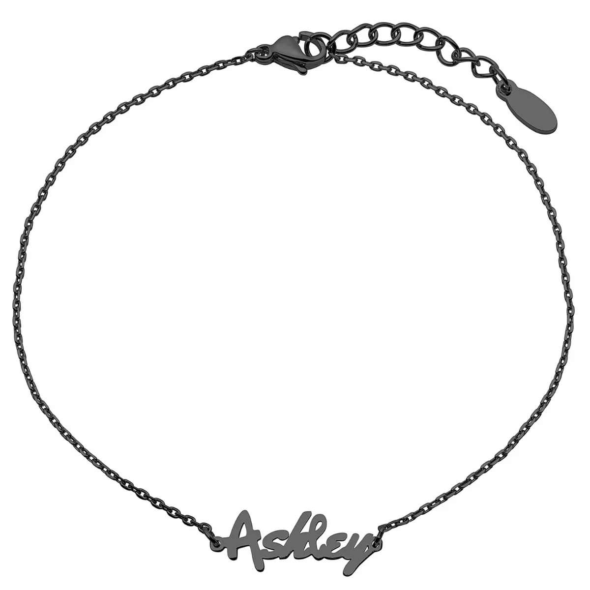 Stainless Steel Bold Name Anklet - Image 8