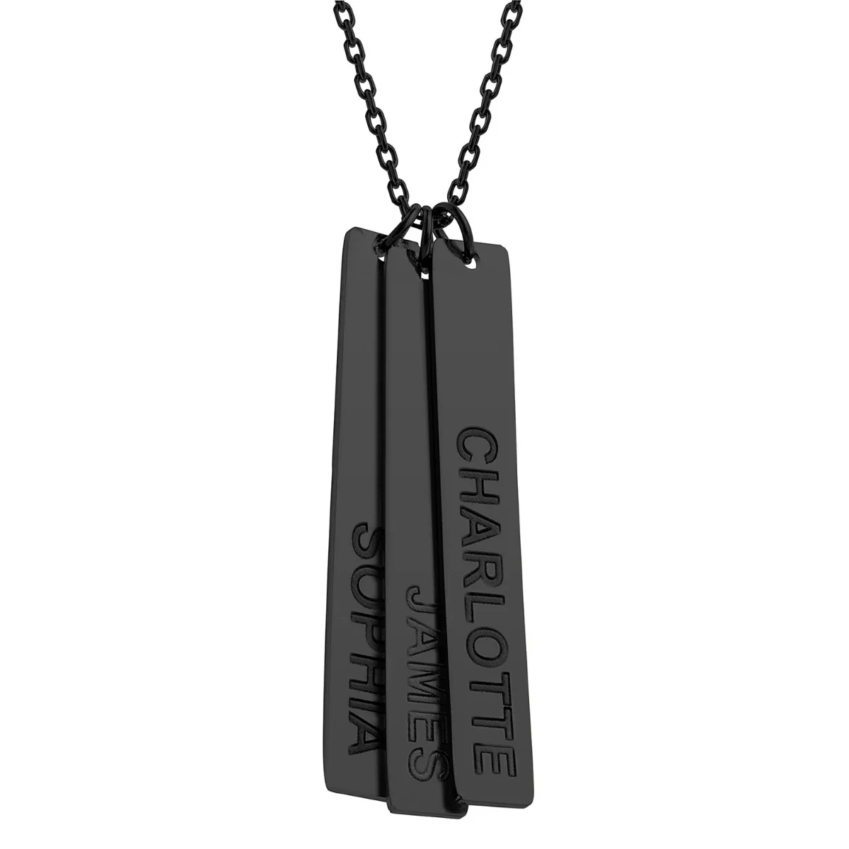 Stainless Steel Eng Name Vertical Bar Necklace - 3 names - Image 10
