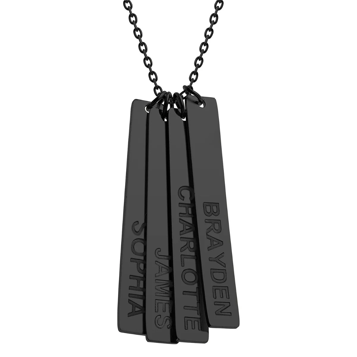 Stainless Steel Eng Name Vertical Bar Necklace - 4 names - Image 10