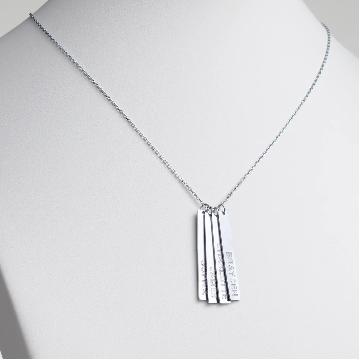 Stainless Steel Eng Name Vertical Bar Necklace - 4 names - Image 4