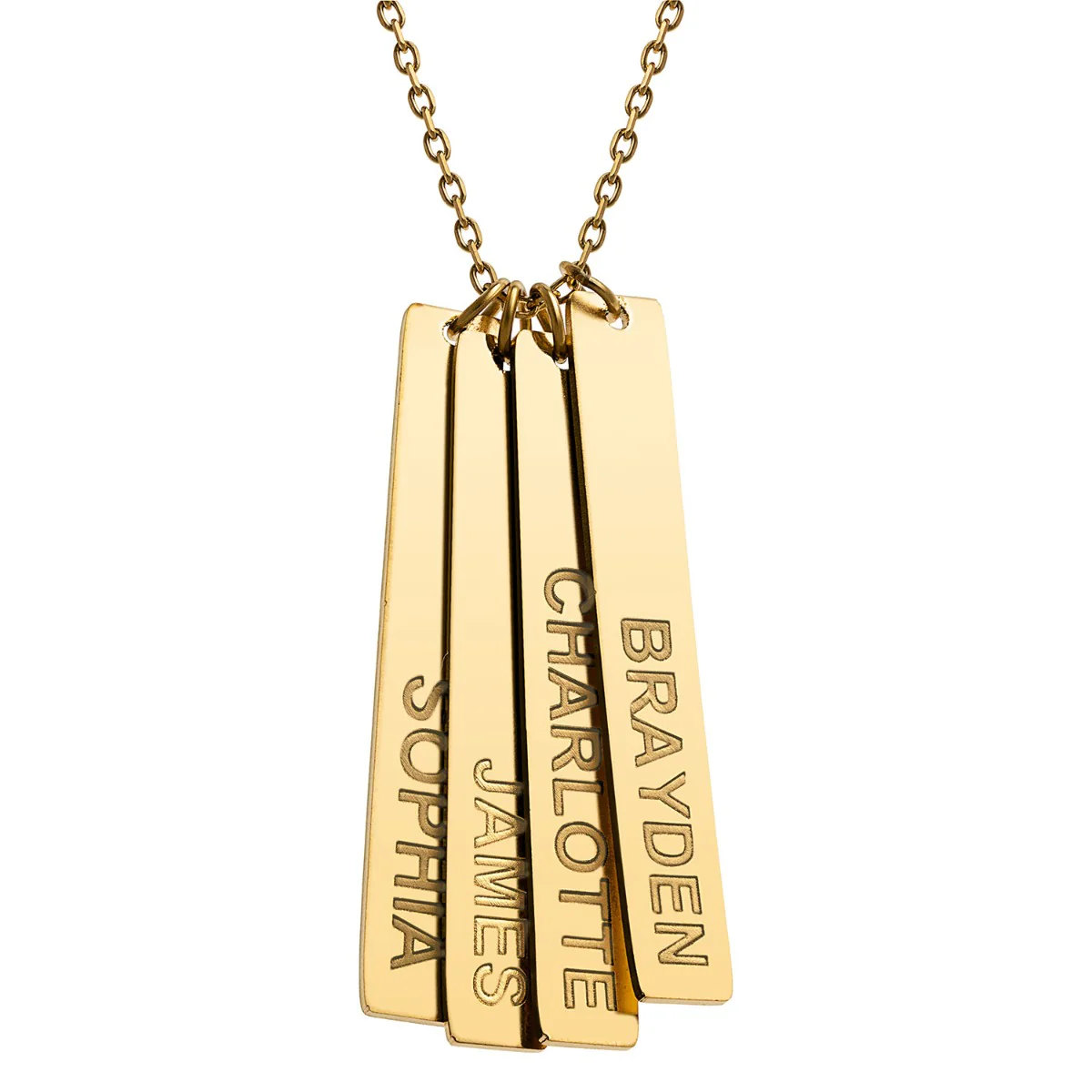 Stainless Steel Eng Name Vertical Bar Necklace - 4 names - Image 6