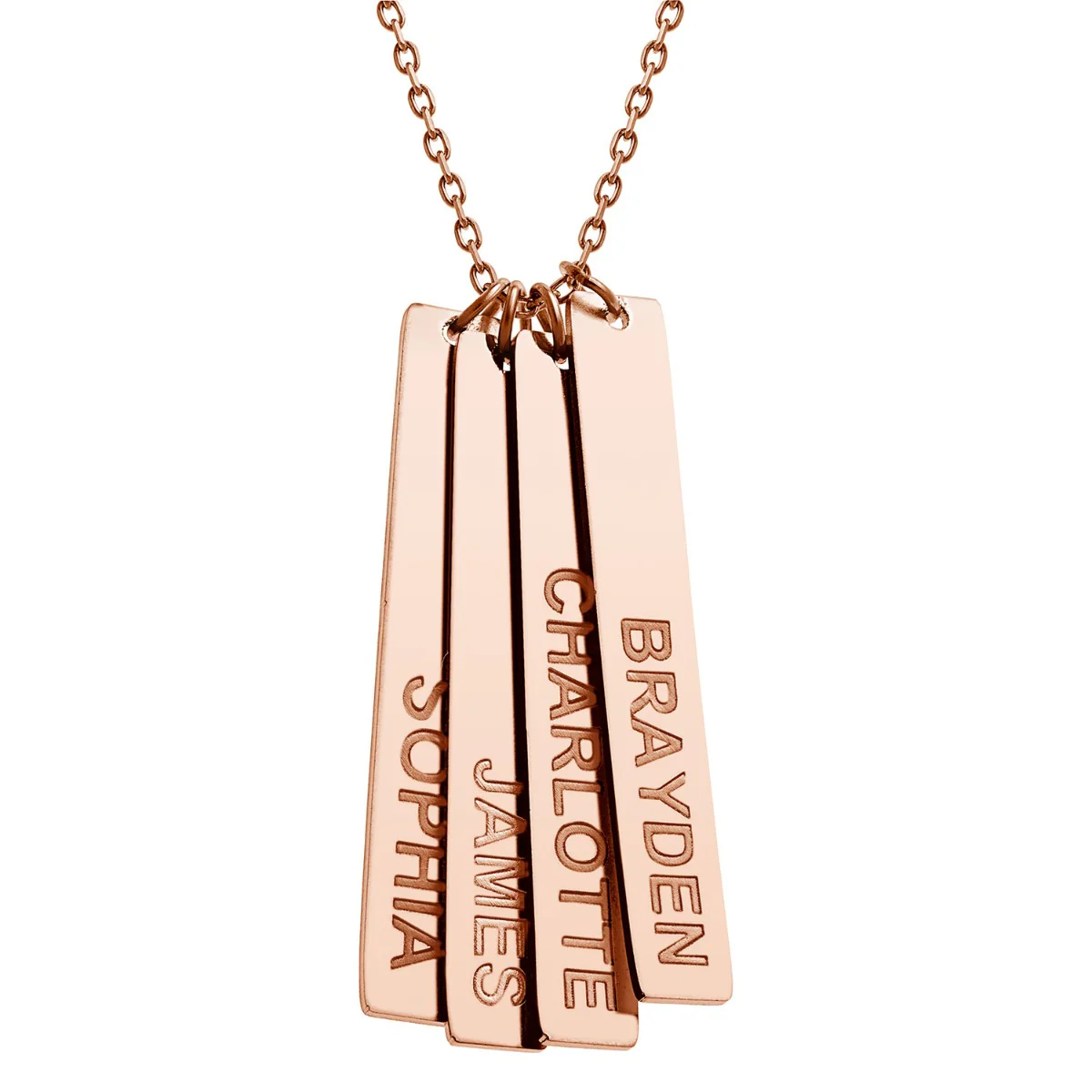 Stainless Steel Eng Name Vertical Bar Necklace - 4 names - Image 8