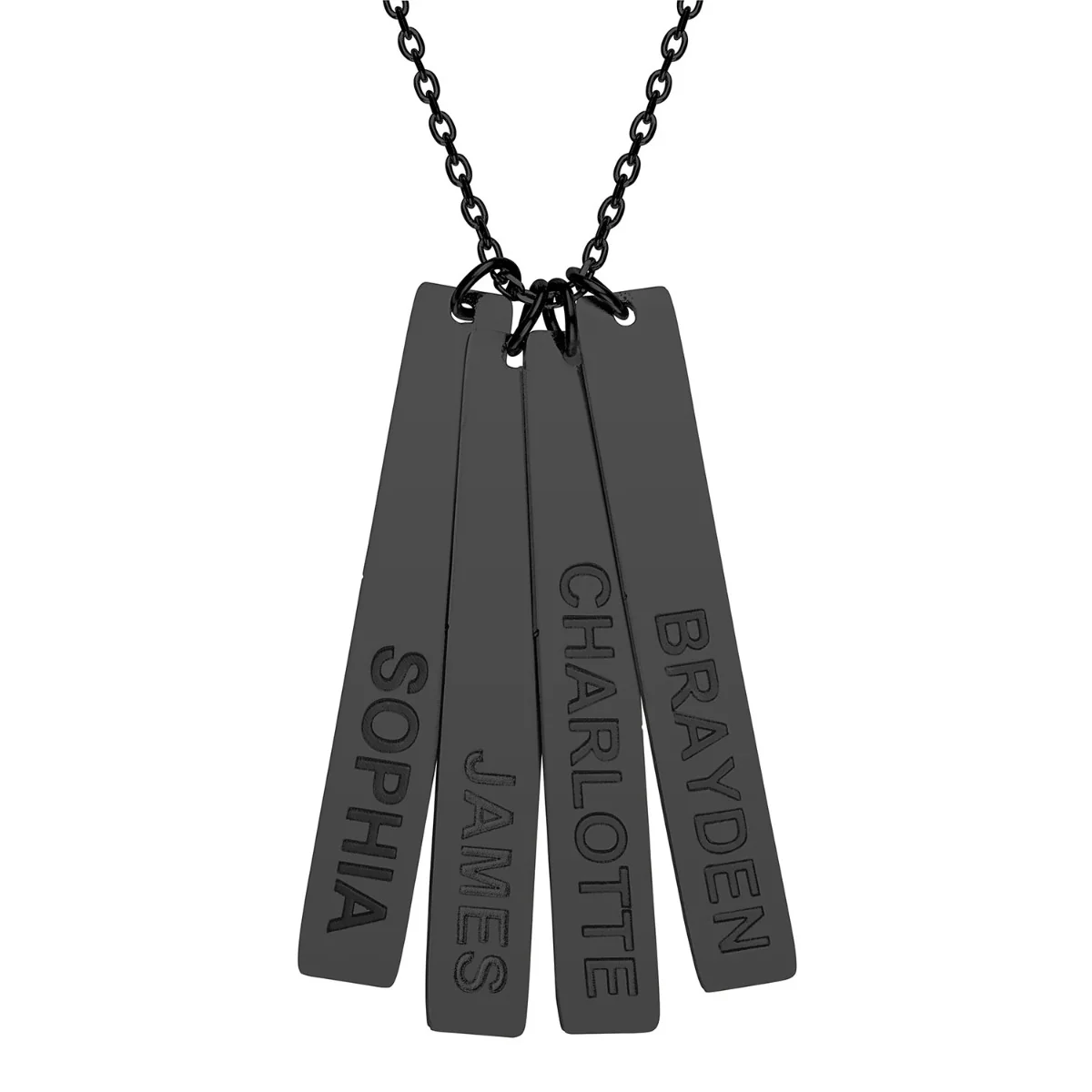 Stainless Steel Eng Name Vertical Bar Necklace - 4 names - Image 9