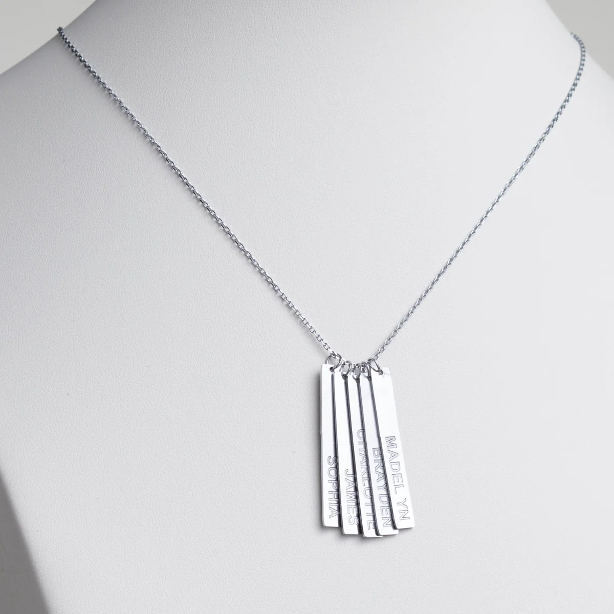 Stainless Steel Eng Name Vertical Bar Necklace - 5 names - Image 4
