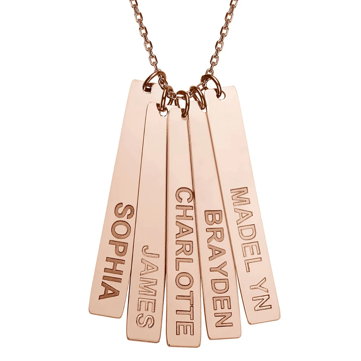 Stainless Steel Eng Name Vertical Bar Necklace - 5 names - Image 7