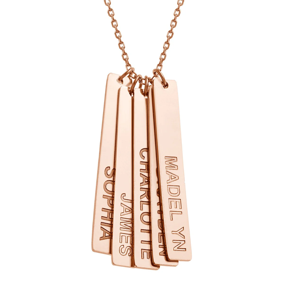 Stainless Steel Eng Name Vertical Bar Necklace - 5 names - Image 8
