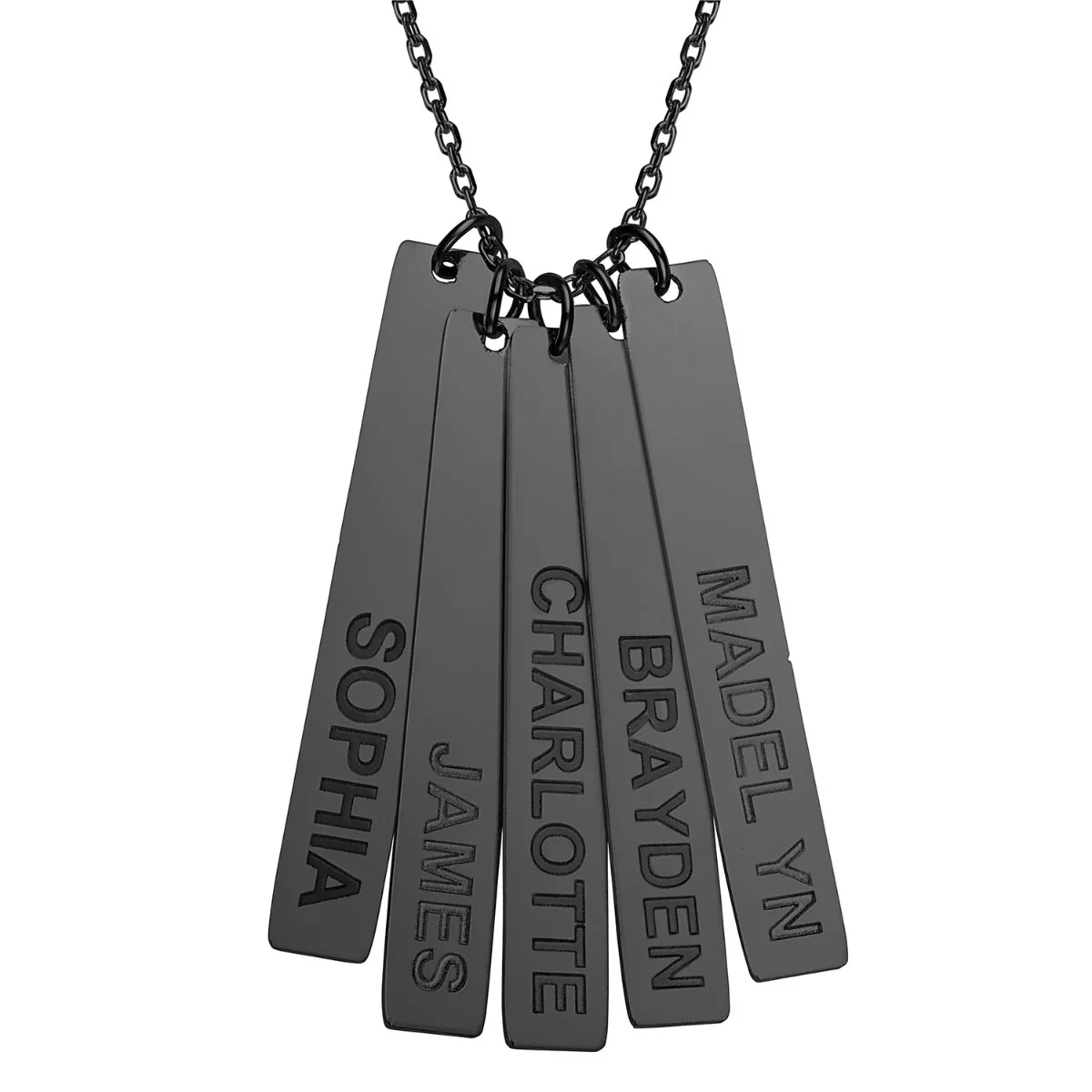 Stainless Steel Eng Name Vertical Bar Necklace - 5 names - Image 9