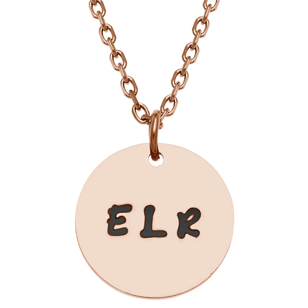 Stainless Steel Engraved Initials Disc Necklace - Image 5