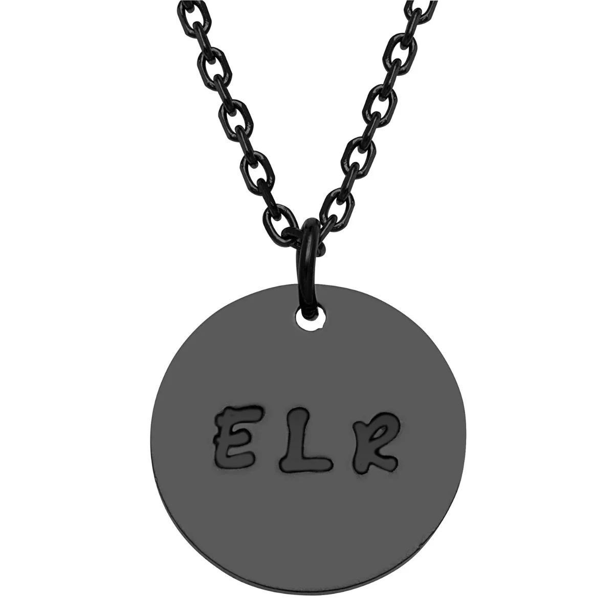 Stainless Steel Engraved Initials Disc Necklace - Image 6