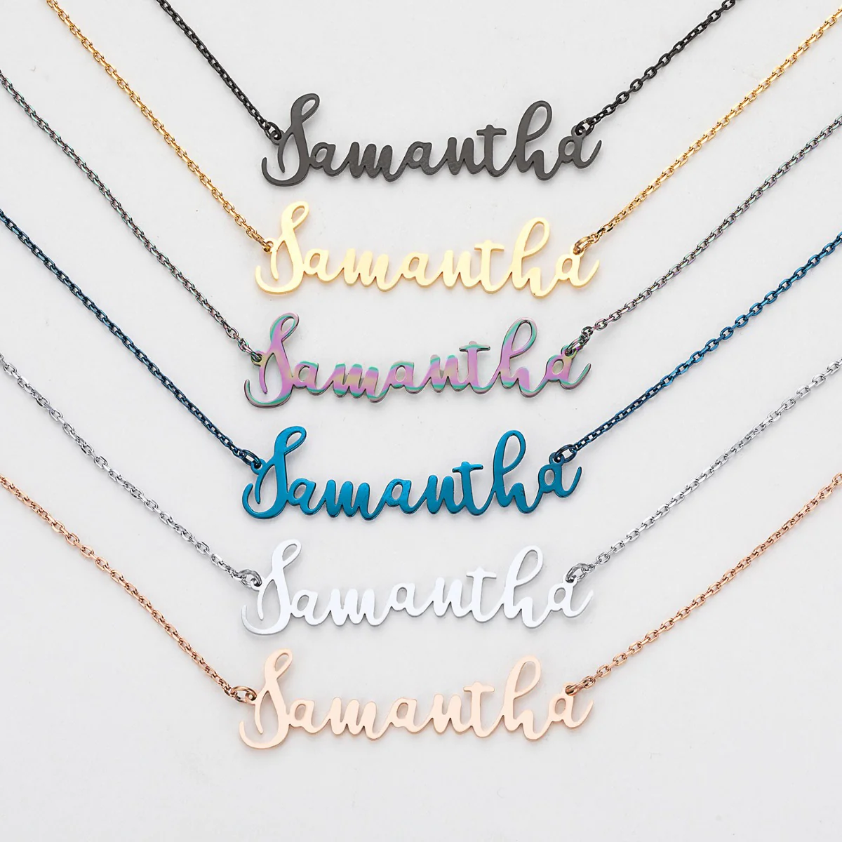 Stainless Steel Fancy Script Name Necklace