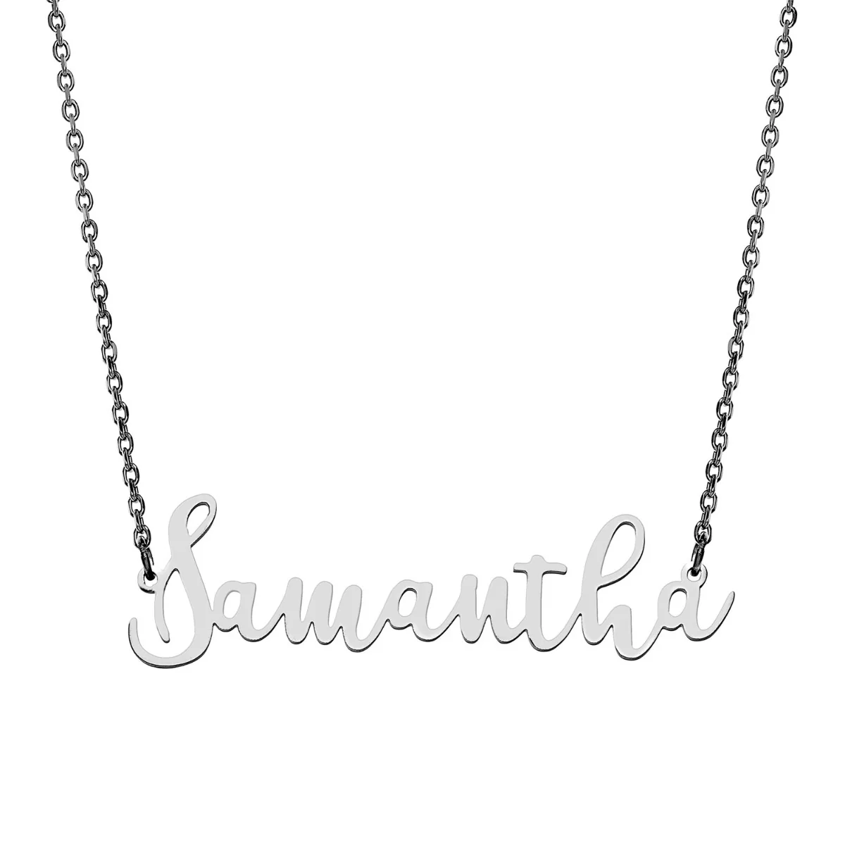 Stainless Steel Fancy Script Name Necklace - Image 2