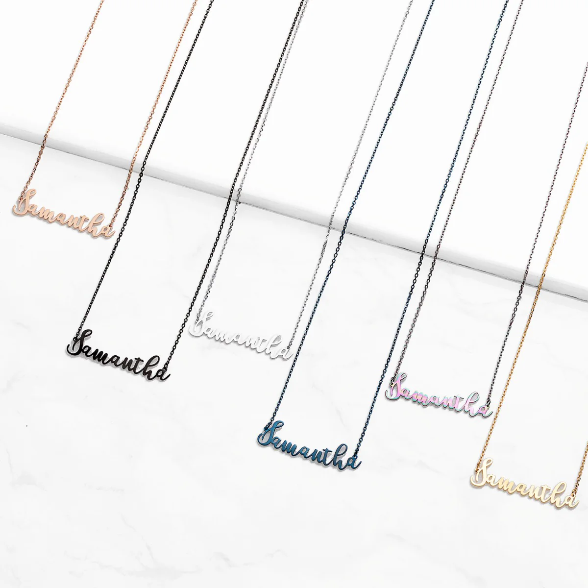 Stainless Steel Fancy Script Name Necklace - Image 8