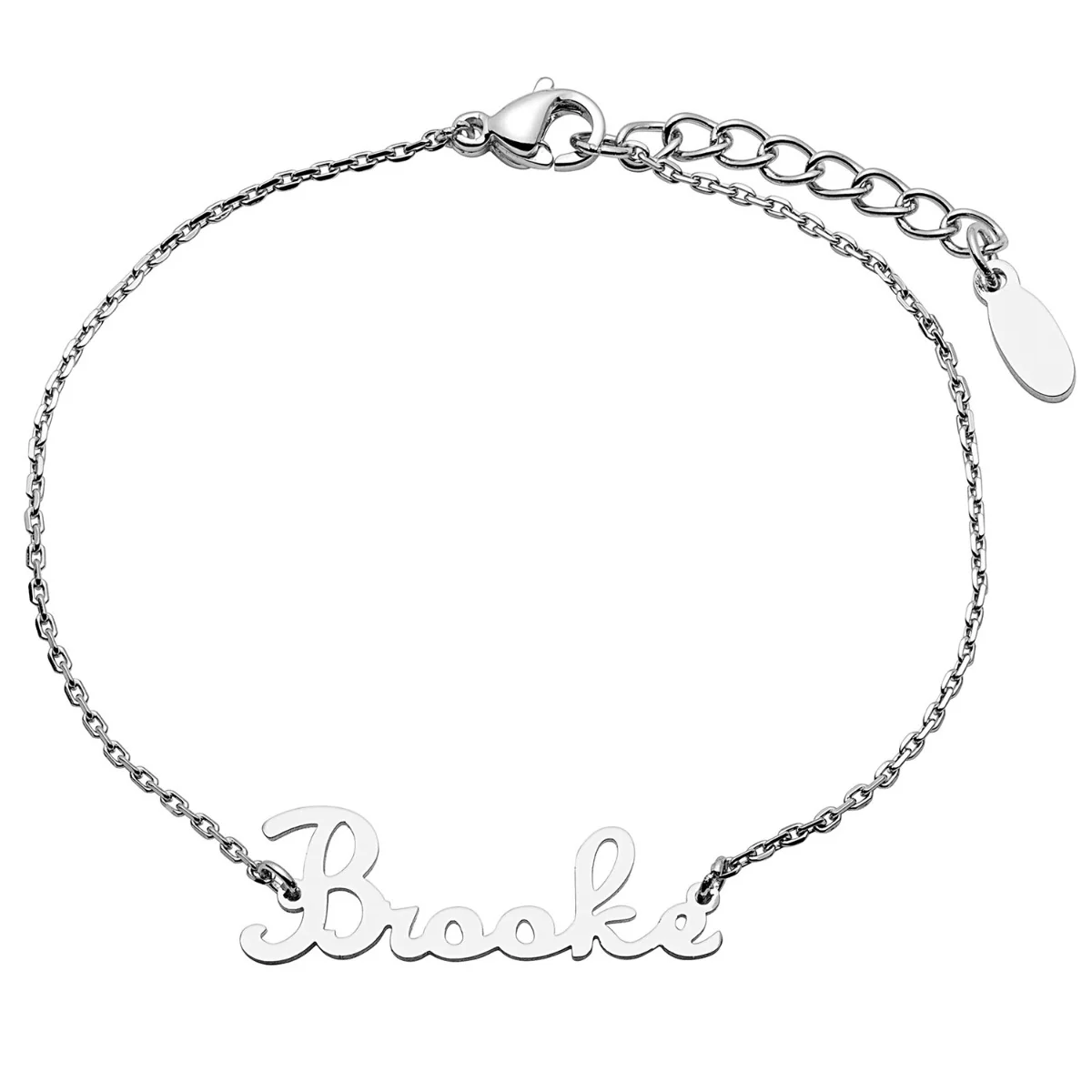 Stainless Steel Fancy Script Name Bracelet - Image 2