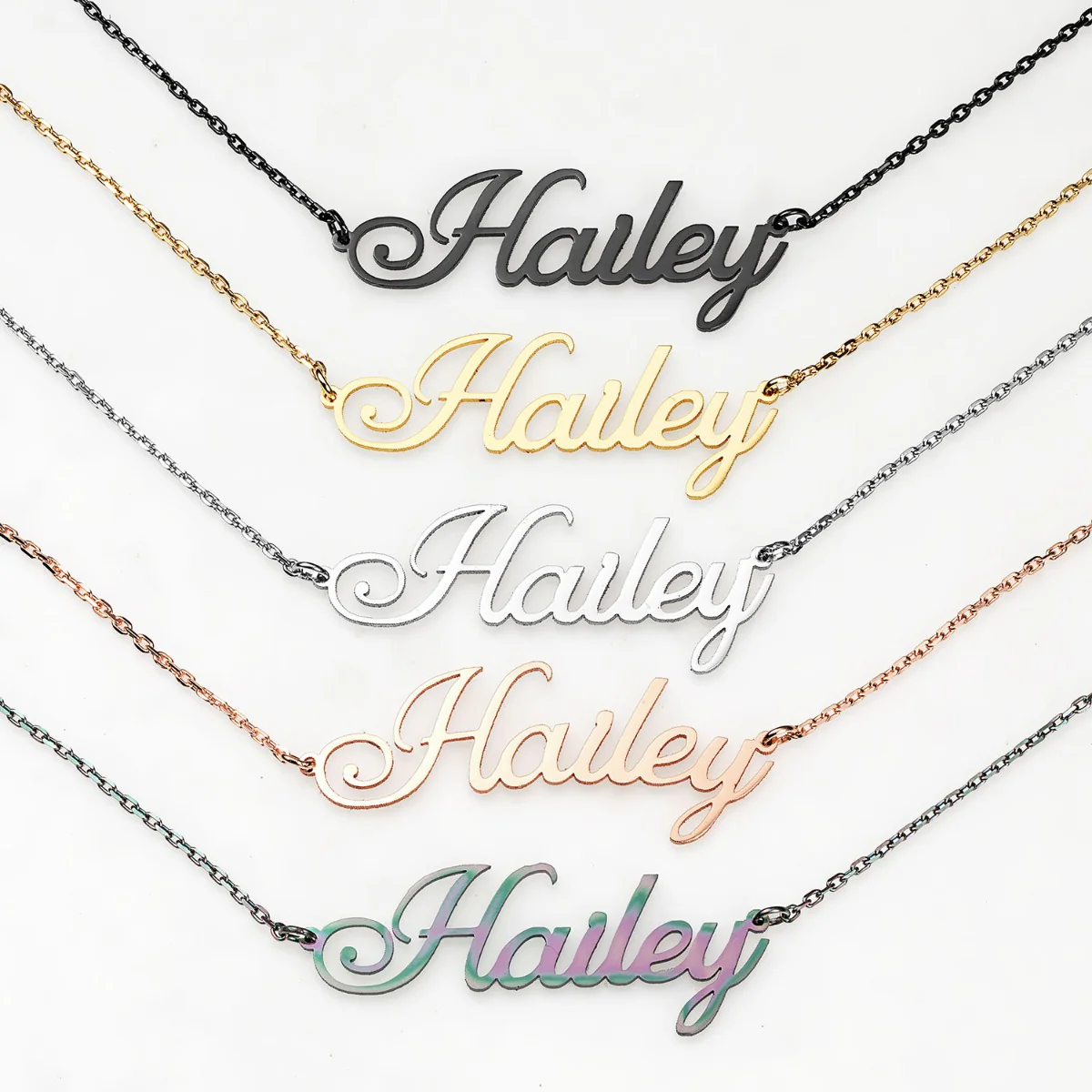 Stainless Steel Fancy Script Name Necklace