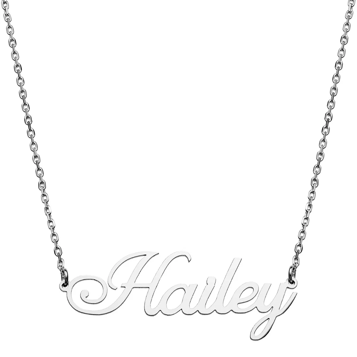 Stainless Steel Fancy Script Name Necklace - Image 2
