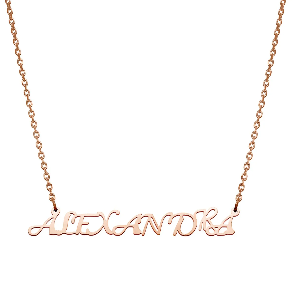 Stainless Steel Fancy Script Uppercase Name Necklace - Image 6