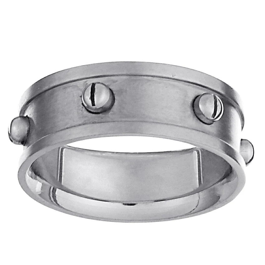Stainless Steel Industrial Design Men's Band Ring