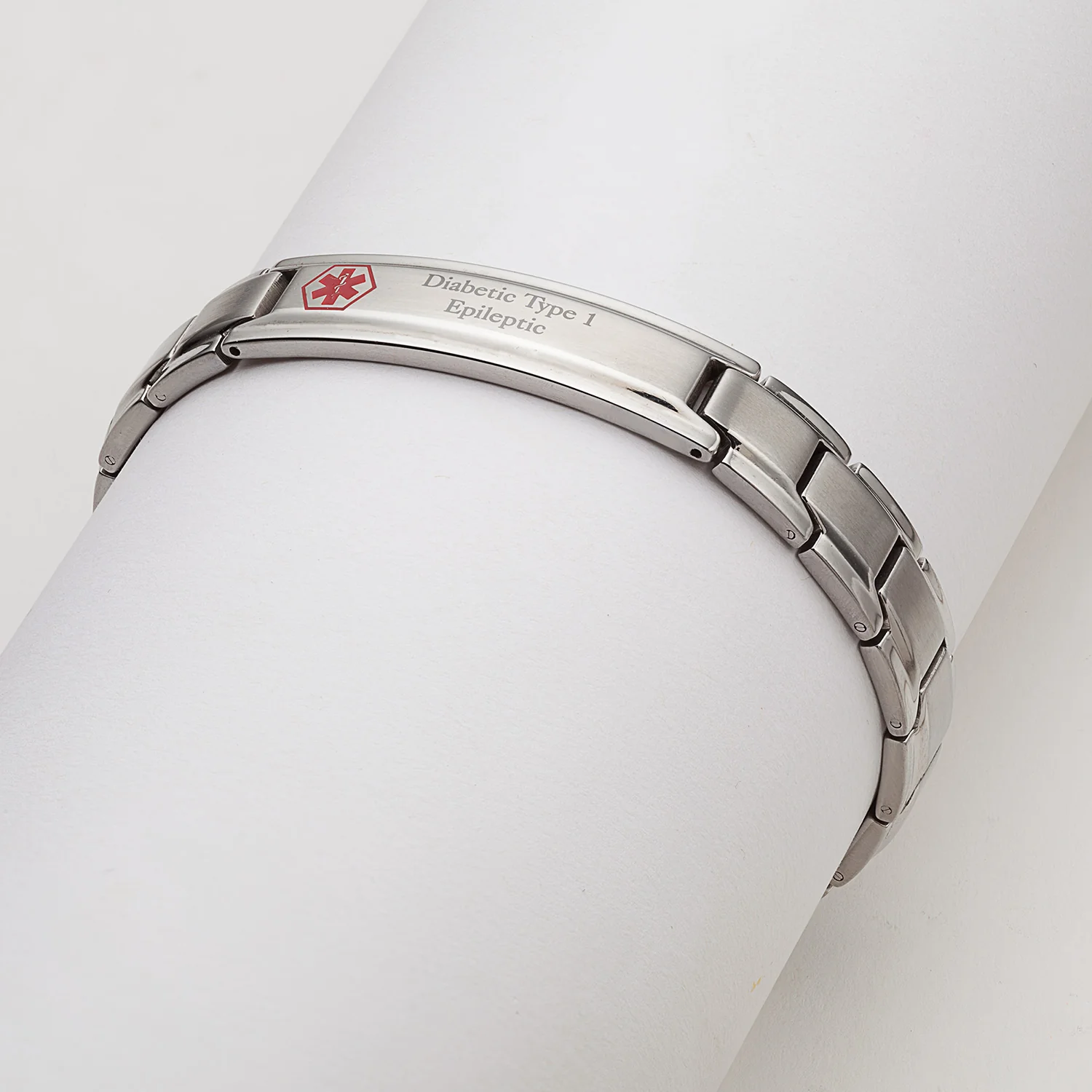 Stainless Steel Men's Engraved Medical ID Bracelet - Image 3