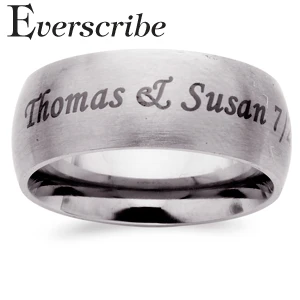 Stainless Steel Top-Engraved Extra Wide Wedding Band