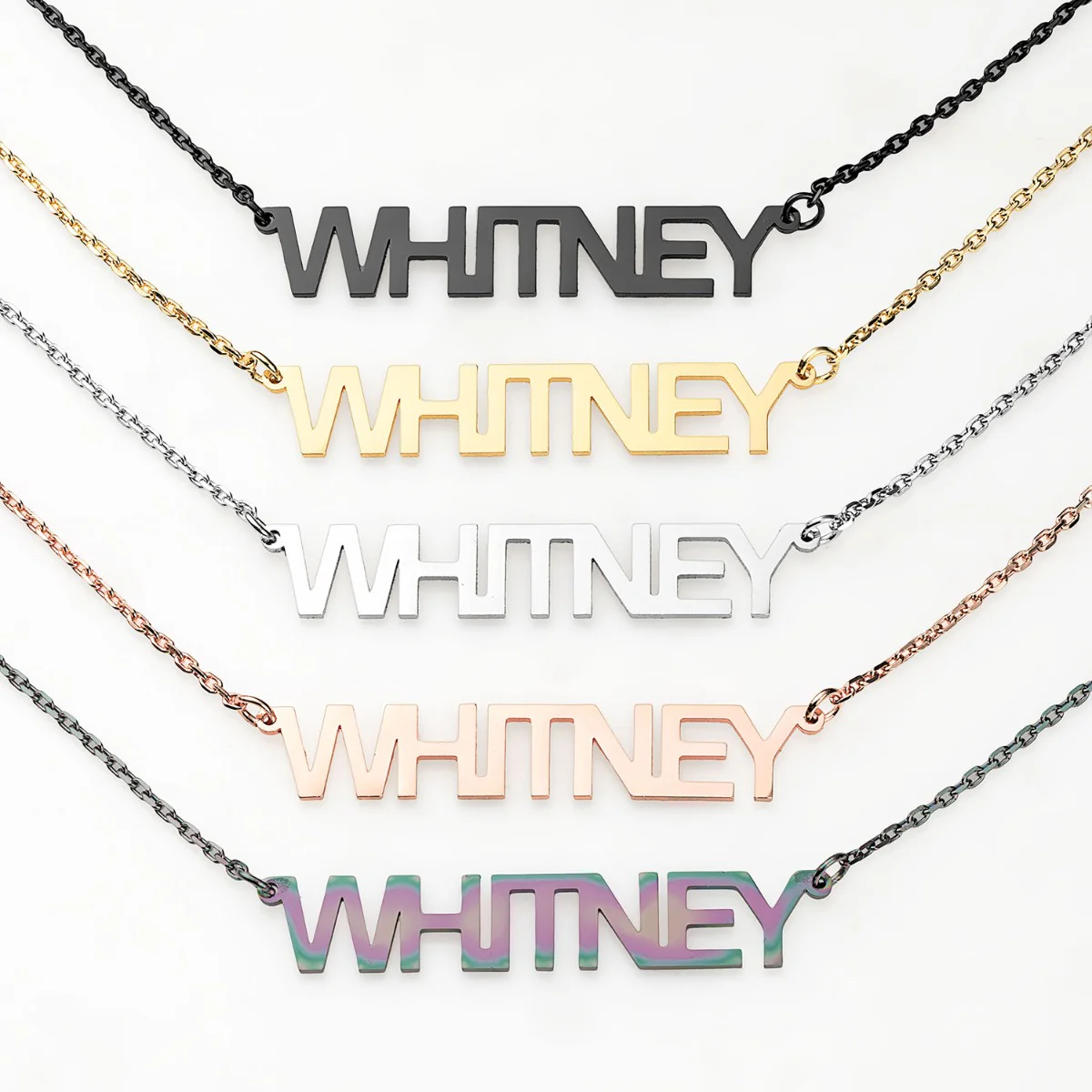 Stainless Steel Uppercase Name Necklace