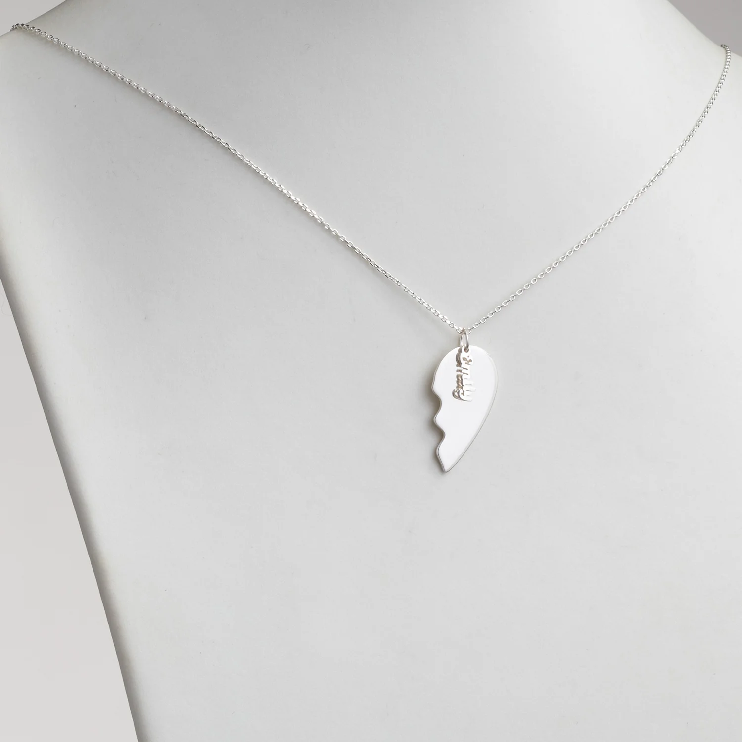 Sterling Petite Name Shareable Heart Necklace - Image 4