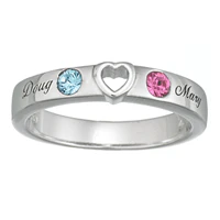 Sterling Silver Couple's Name & Birthstone