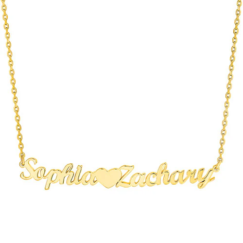 Sterling Silver Couples Name with Heart Pendant - Image 4