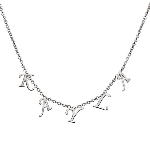 Sterling Silver Dainty Letters Choker Name Necklace