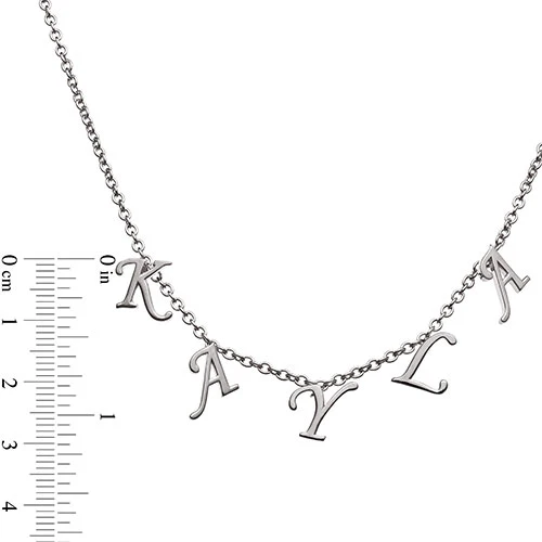 Sterling Silver Dainty Letters Choker Name Necklace - Image 4