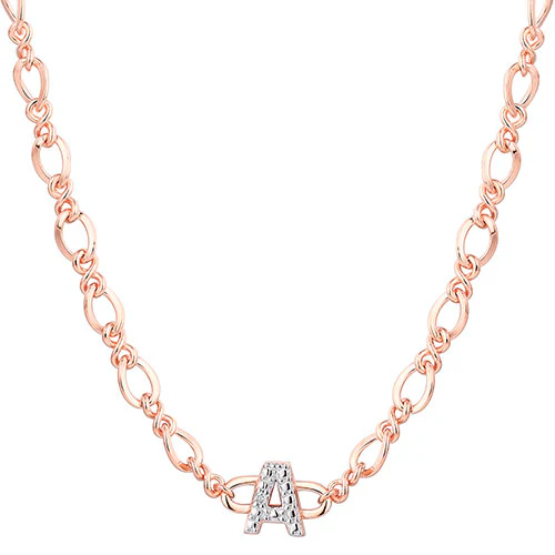 Sterling Silver Diamond Accent Initial Fancy Chain Necklace - Image 4