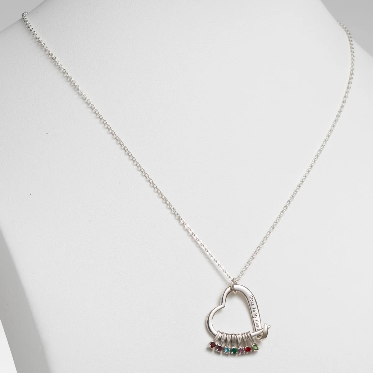 Sterling Silver 'Close to My Heart' Birthstone Slider Necklace - Image 2