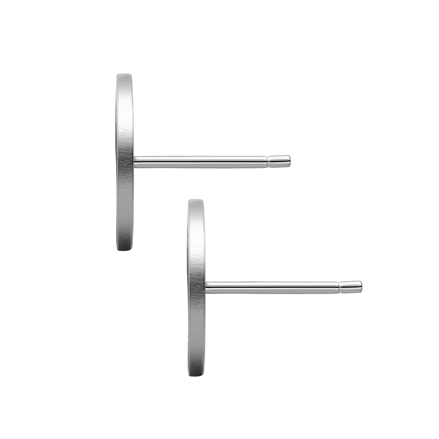 Sterling Silver Engraved Monogram Disc Earrings - Image 2