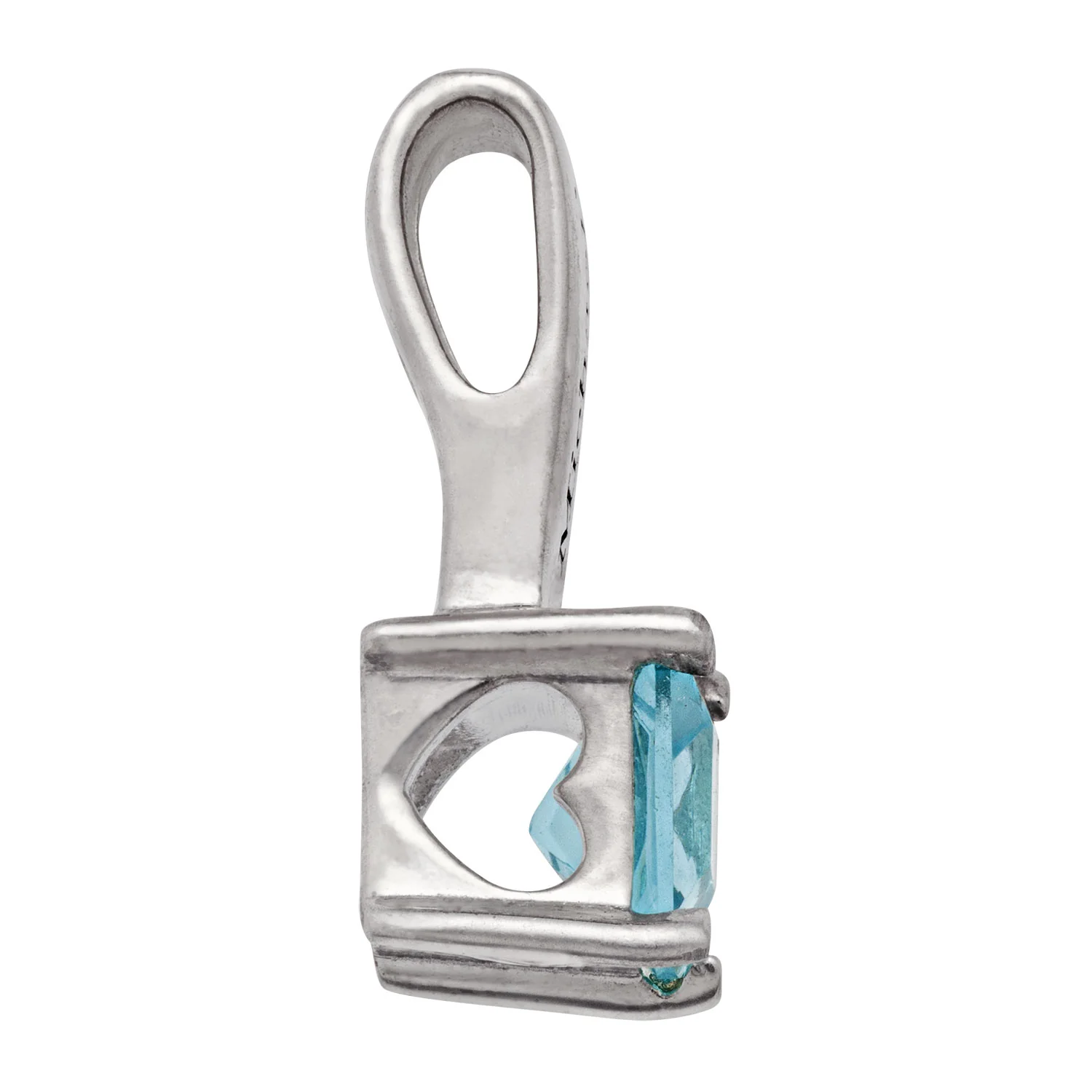 Sterling Silver Engraved Name and Birthstone Charm 3 Piece Pendant - Image 2