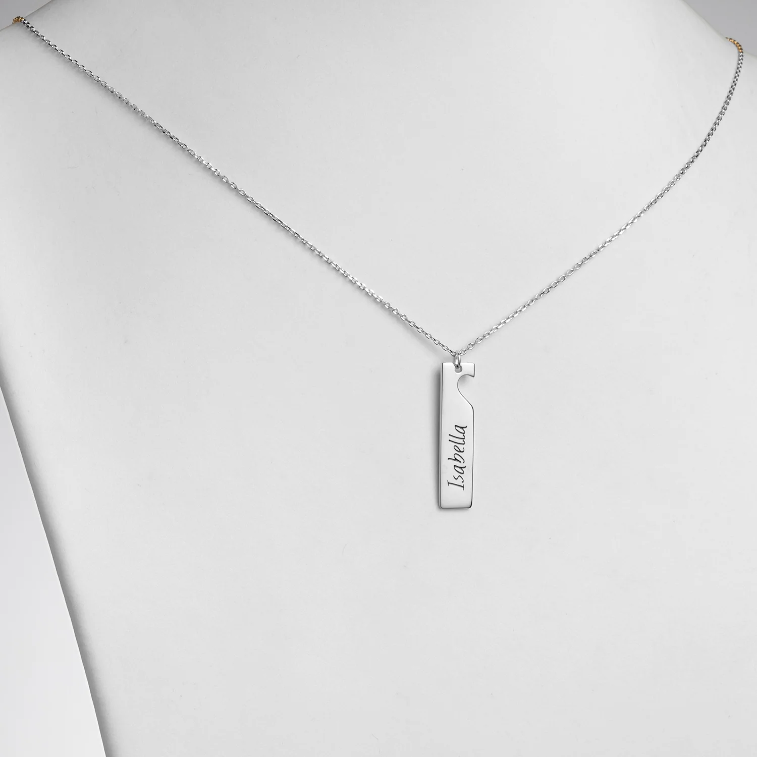 Sterling Silver Engraved Shareable Open Heart Tag Necklace - Image 5