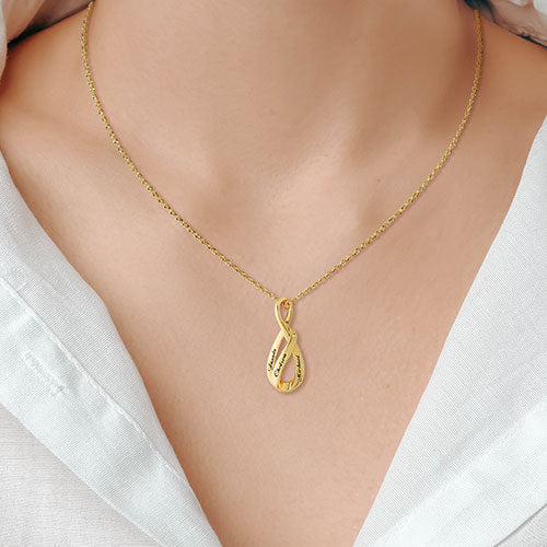 Sterling Silver Engraved Swirl Infinity Necklace - Image 4