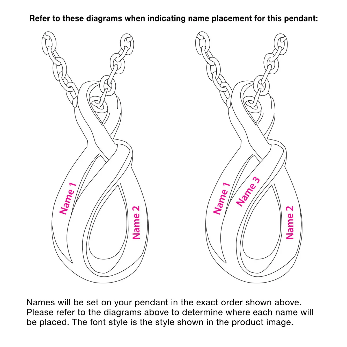 Sterling Silver Engraved Swirl Infinity Necklace - Image 6