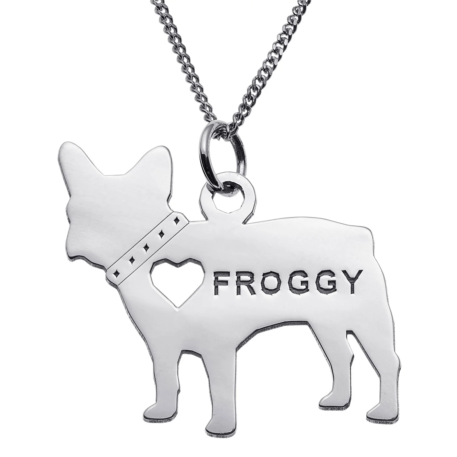 Sterling Silver French Bulldog Silhouette Necklace