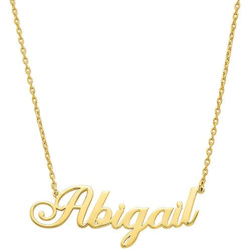 Sterling Silver Kid's Fancy Script Name Plaque 16 Necklace - Image 2