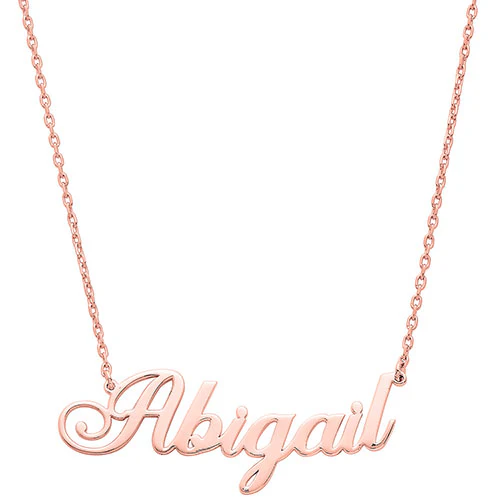 Sterling Silver Kid's Fancy Script Name Plaque 16 Necklace - Image 3