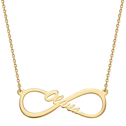 Sterling Silver Kid's Infinity Name Plaque 16 Necklace - Image 2