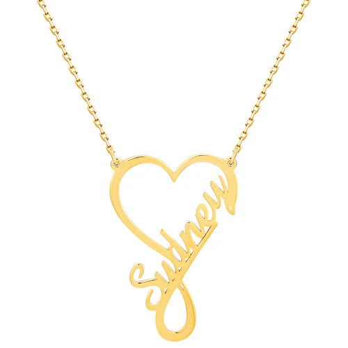 Sterling Silver Kid's Script Infinity Heart Name Plaque 16 Necklace - Image 3
