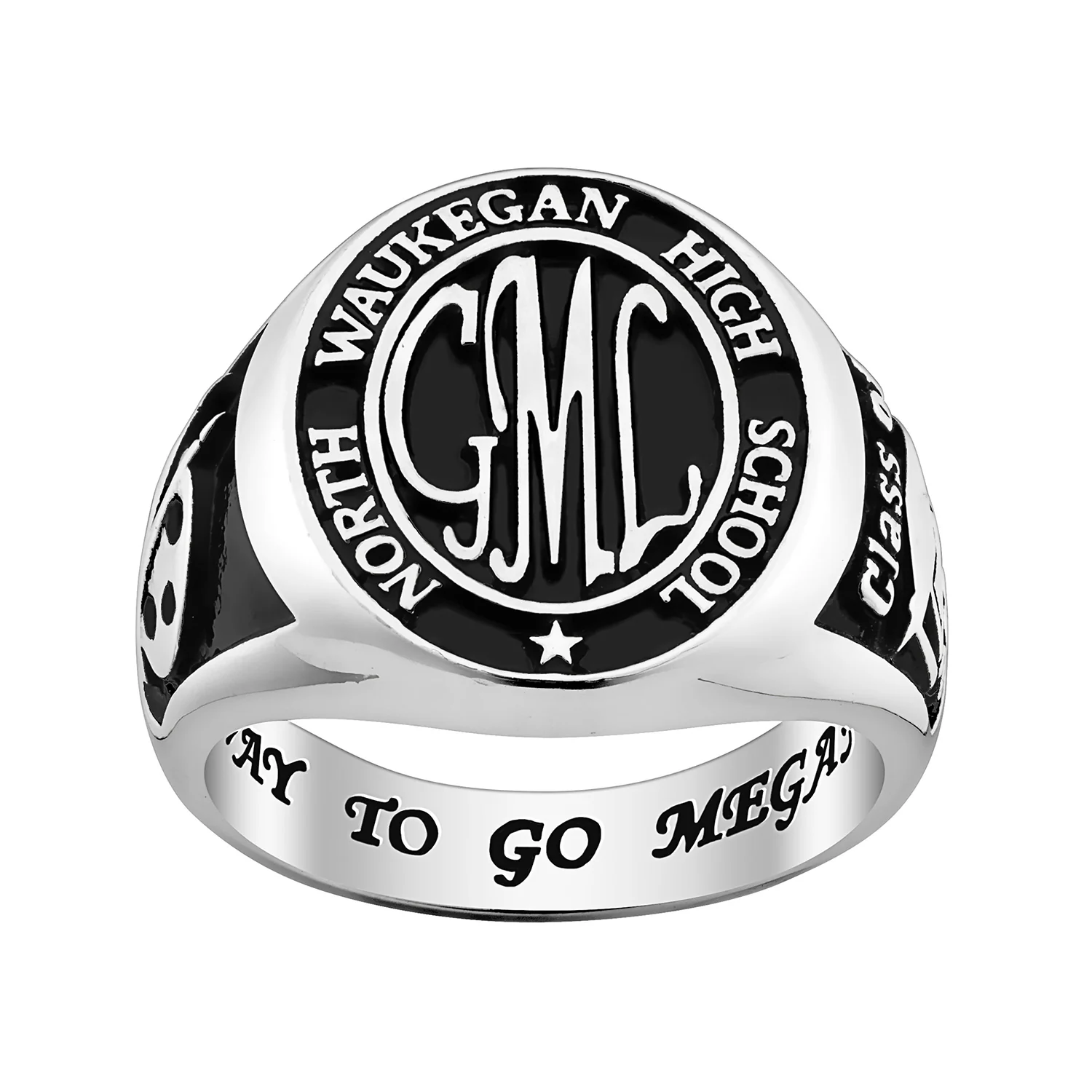 Sterling Silver Ladies Oval Signet Class Ring
