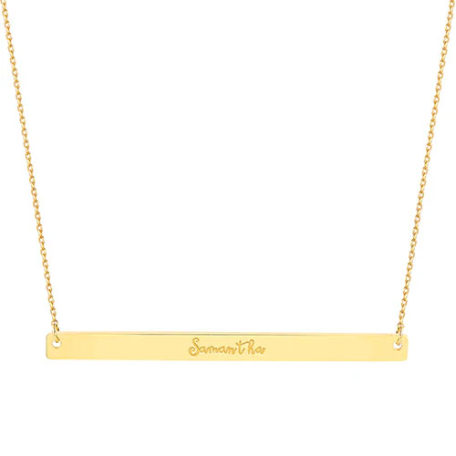 Sterling Silver Long Bar Name Necklace - Image 4