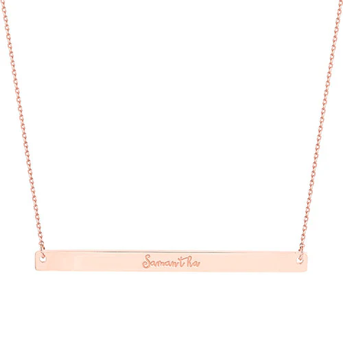 Sterling Silver Long Bar Name Necklace - Image 6