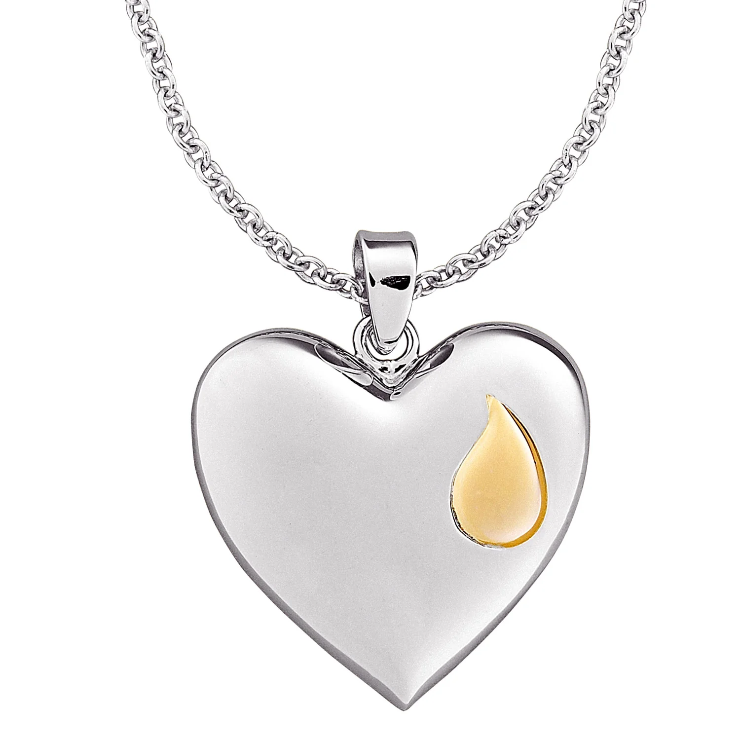 Sterling Silver Memorial Heart Pendant on 20in chain