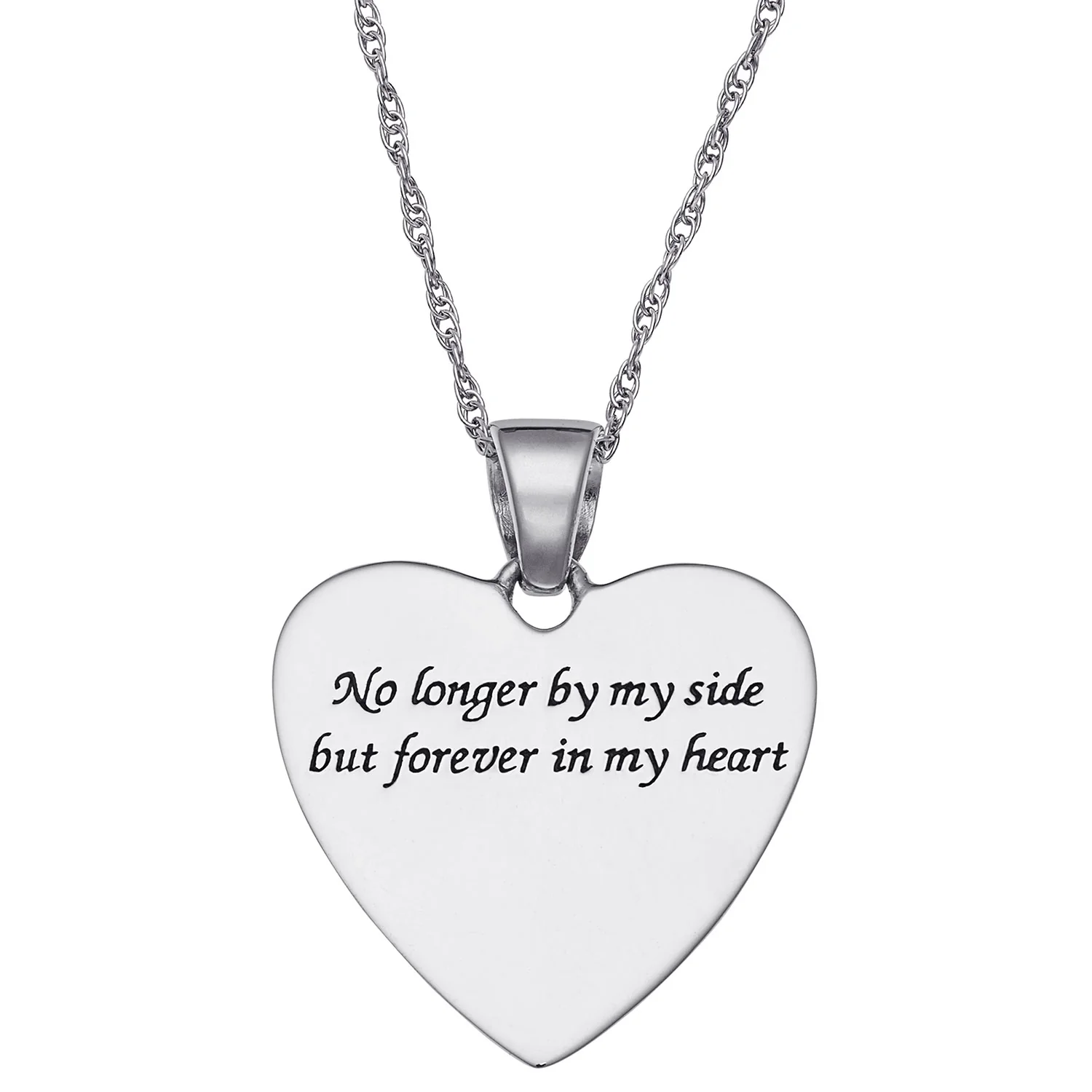 Sterling Silver Memorial Teardrop Heart Pendant - Image 2