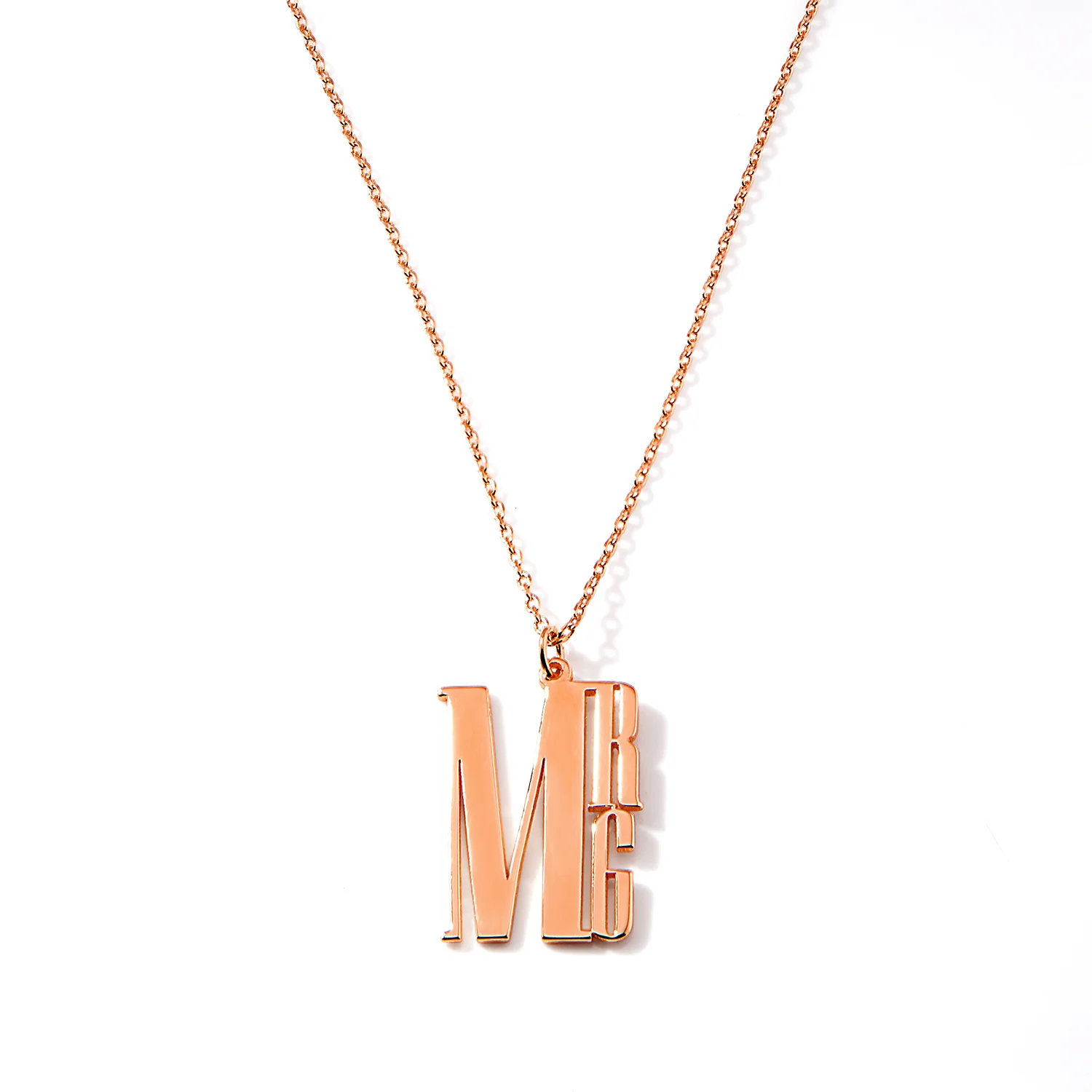 Sterling Silver Modern Monogram Pendant Necklace - Image 5
